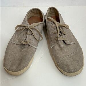 Toms Men's Beige Canvas Sneakers 13 Paseo Low